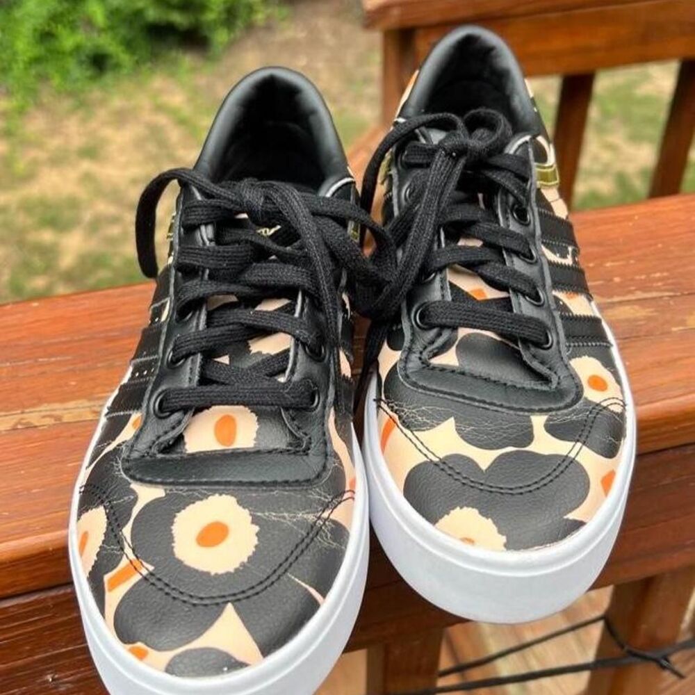 Adidas Women's 6 Marimekko x Bryony Unikko Black Orange Casual Sneakers